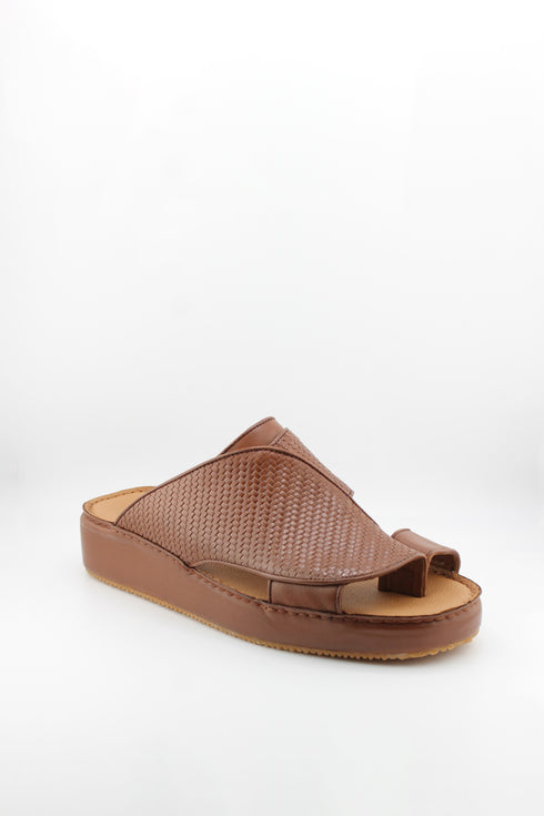 DFC Relax Men Embossed Print Leather Slide Sandals